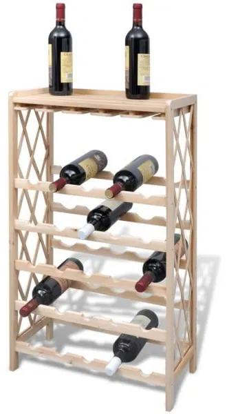 vidaXL Suport pentru 25 de sticle de vin, lemn masiv de brad