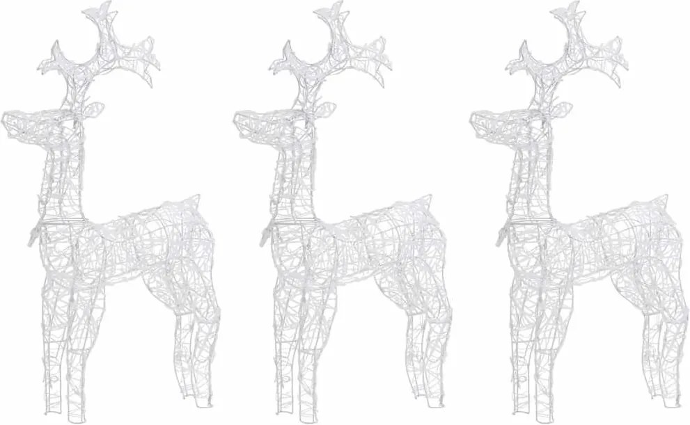 vidaXL Decorațiuni reni de Crăciun, 3 buc., 60x16x100 cm, acril