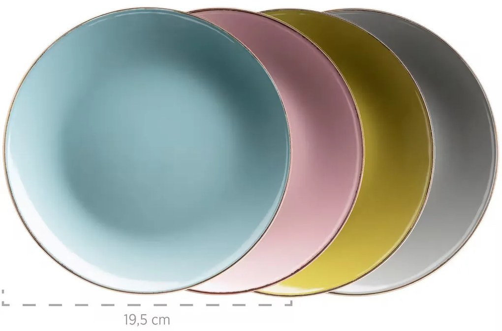 Set de masă Mäser Metallic RIM Pastel 16 buc.
