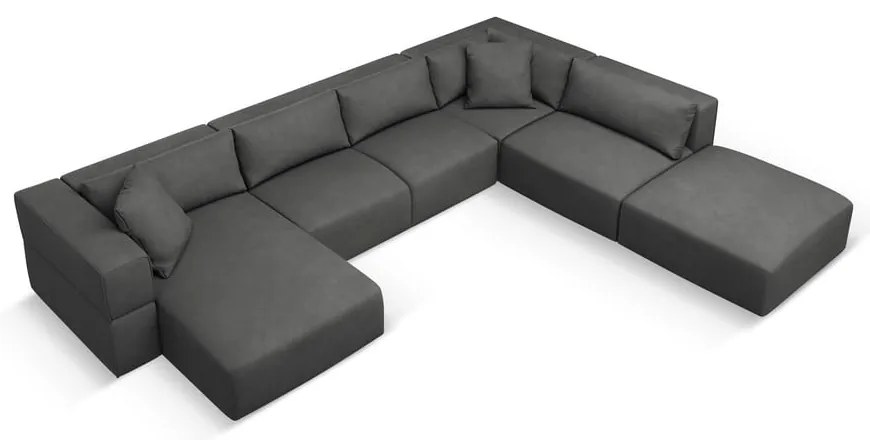 Colțar gri închis (cu colț pe partea dreaptă/în formă de "U") Esther – Milo Casa