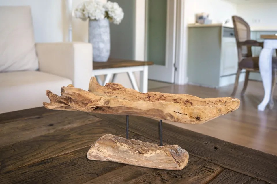 Decoratiune din lemn Fornax, natural