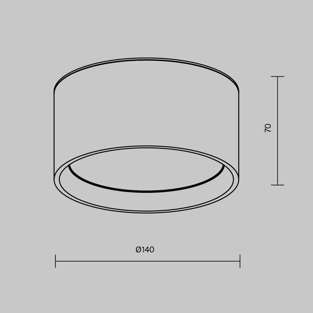 Spot LED aplicat design tehnic Vega D-14cm alb