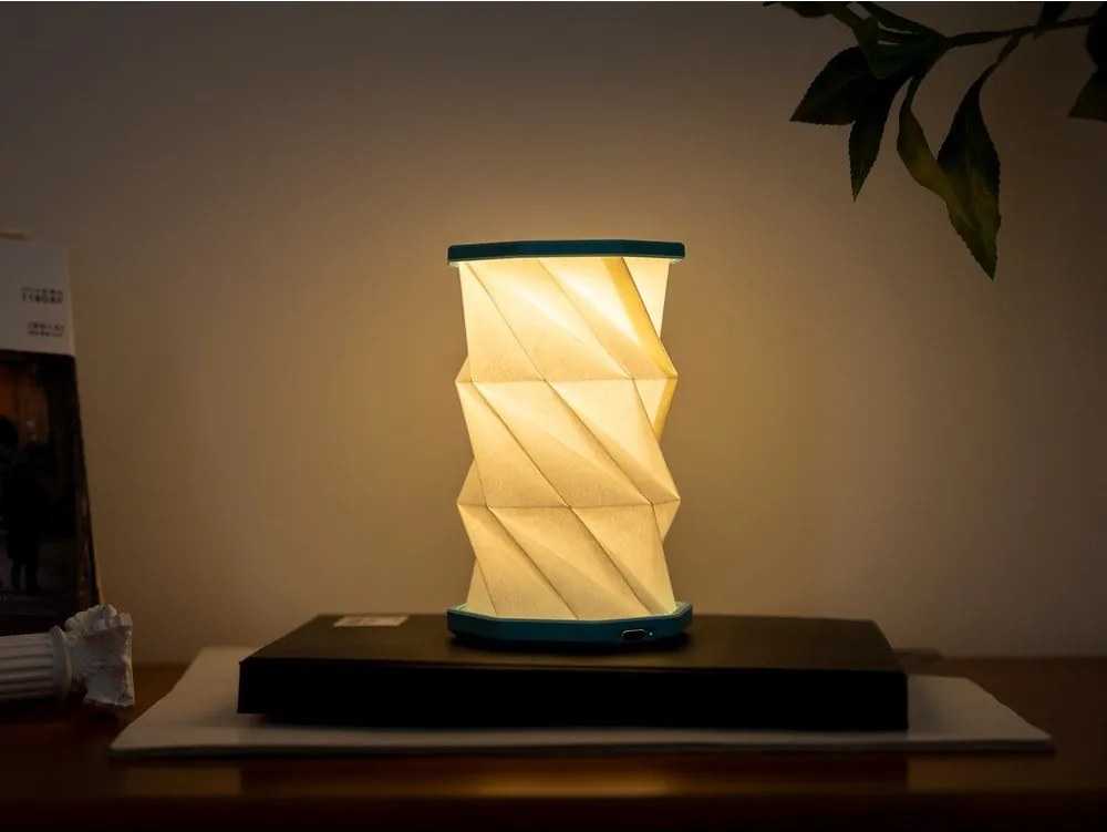 Decorațiune luminoasă albă/turcoaz portabilă cu USB ø 8 cm Twist – Gingko