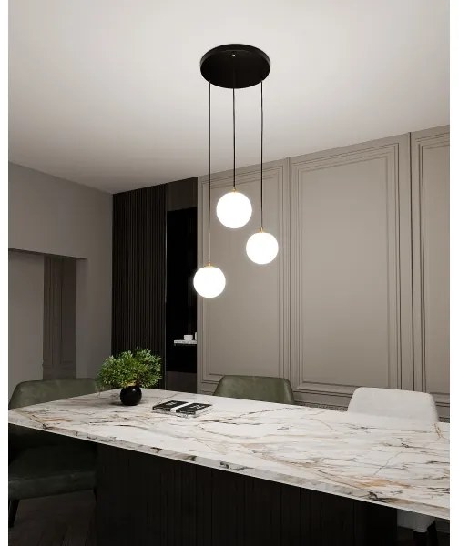 Lustră pe cablu ROYAL 3xE14/10W/230V d. 30 cm negru