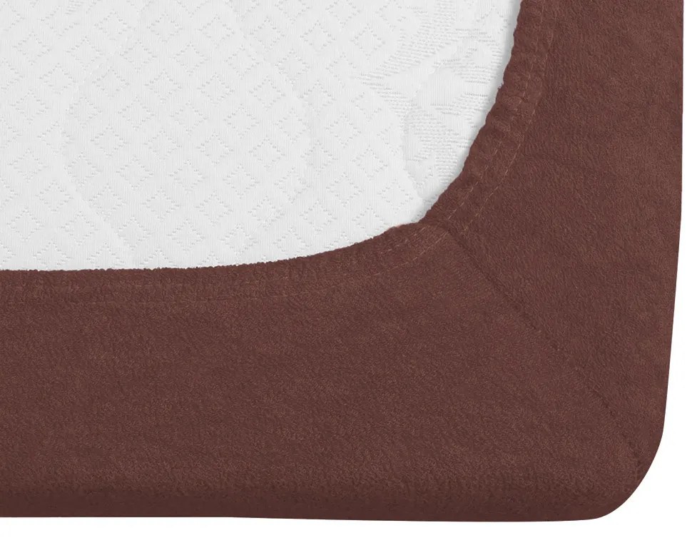 Cearsaf Frotir cu elastic maro inchis 140x200 cm
