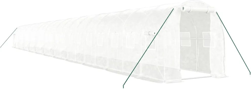 vidaXL Seră cu cadru din oțel, alb, 44 m², 22x2x2 m