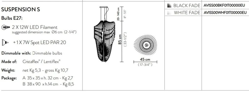 Lustra design Art Deco realizata manual Avia S Black Fade