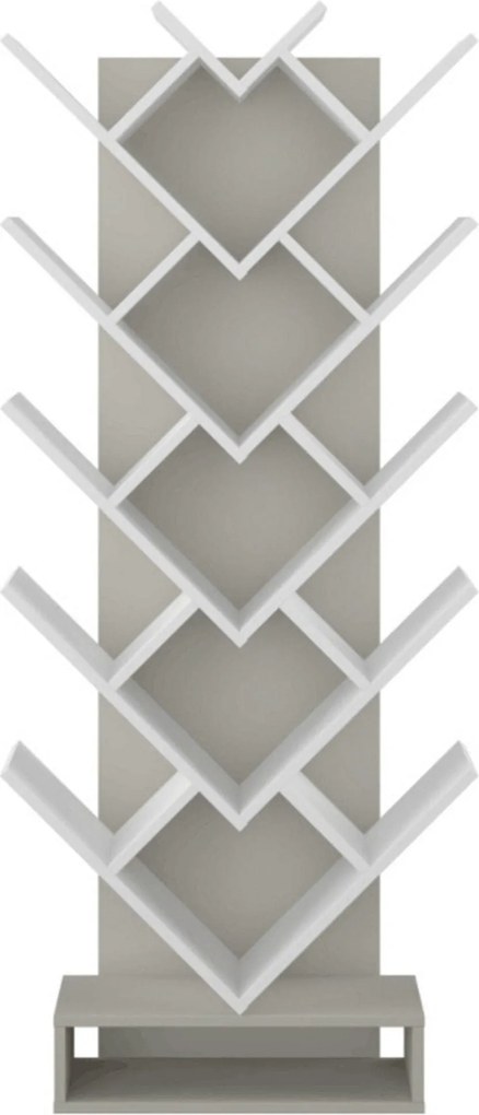 Biblioteca VEVEY, gri/alb, DTD laminat, 59x22x150 cm