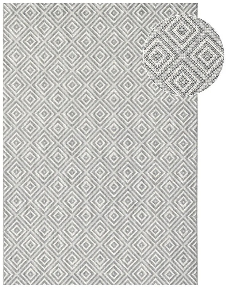 Covor de exterior NORTHRUGS Karo, 140 x 200 cm, gri