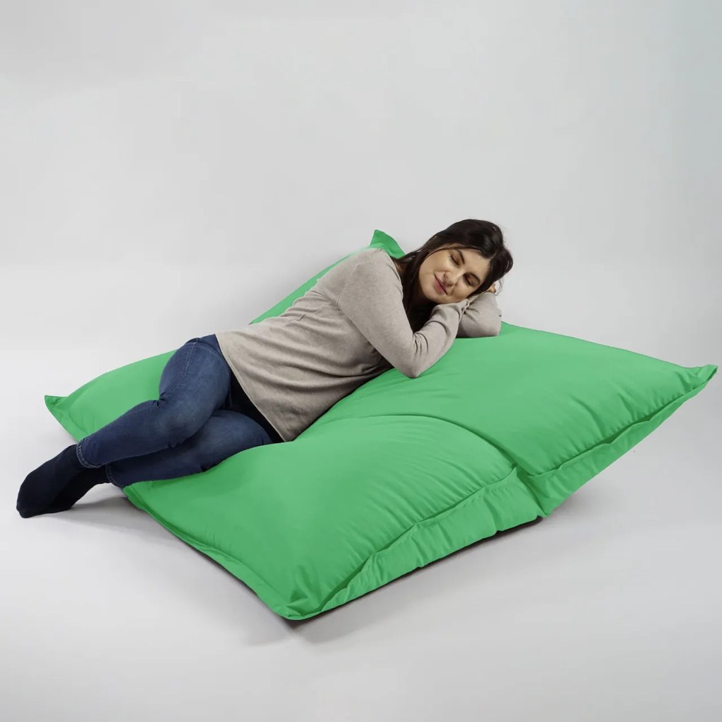 Fotoliu tip Perna Magic Pillow Pufrelax, material impermeabil, Green Apple