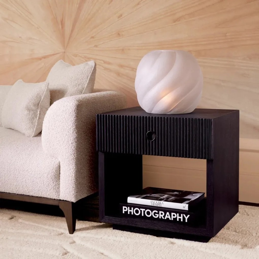 Noptiera design LUX, Furnir de stejar gri carbune, Dimitrios