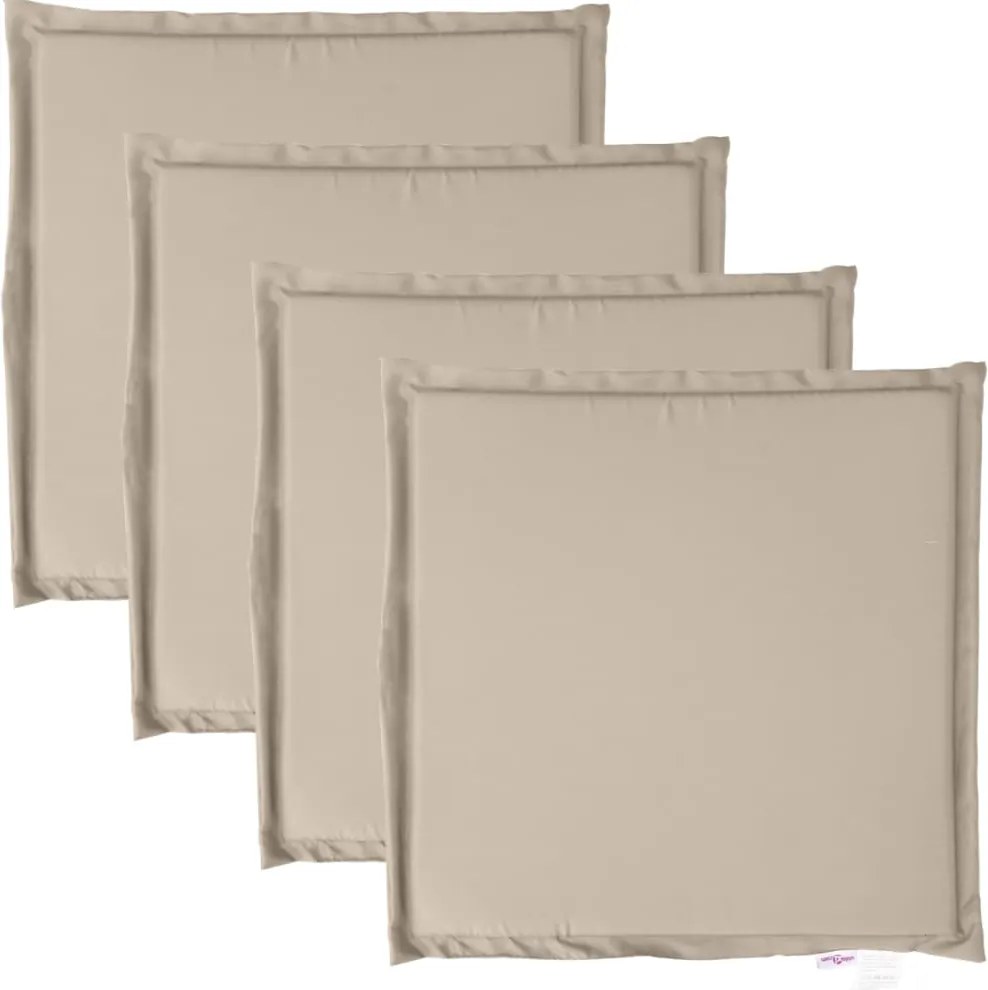 vidaXL Pernă scaun de grădină, 4 buc., taupe, 45x45x2 cm, pătrat