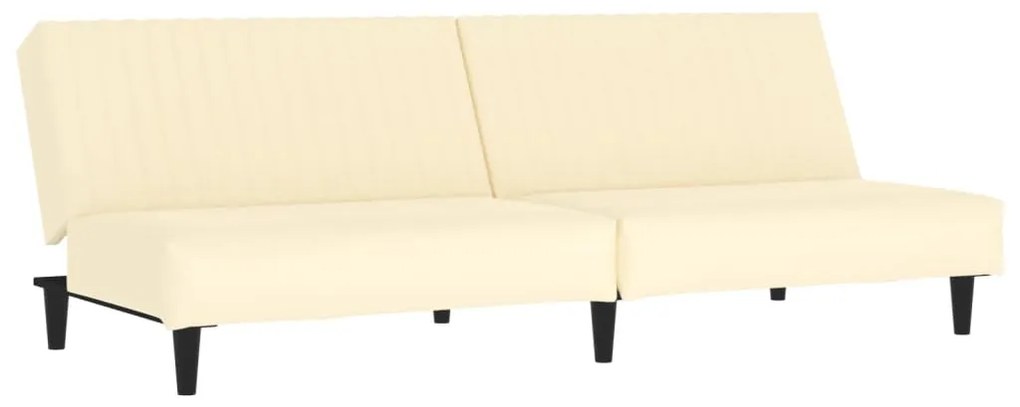 337661 vidaXL Canapea extensibilă cu 2 locuri, crem, piele ecologică