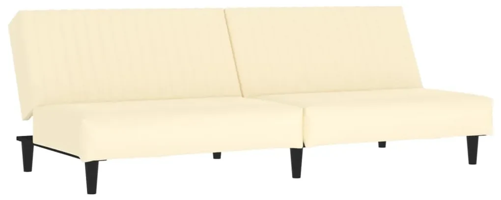 337661 vidaXL Canapea extensibilă cu 2 locuri, crem, piele ecologică