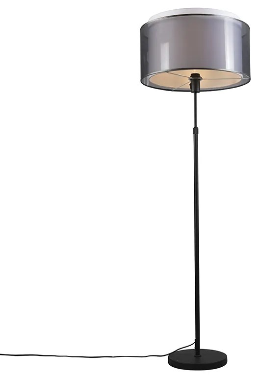 Lampă de podea neagră cu abajur negru/alb 47 cm reglabil - Parte