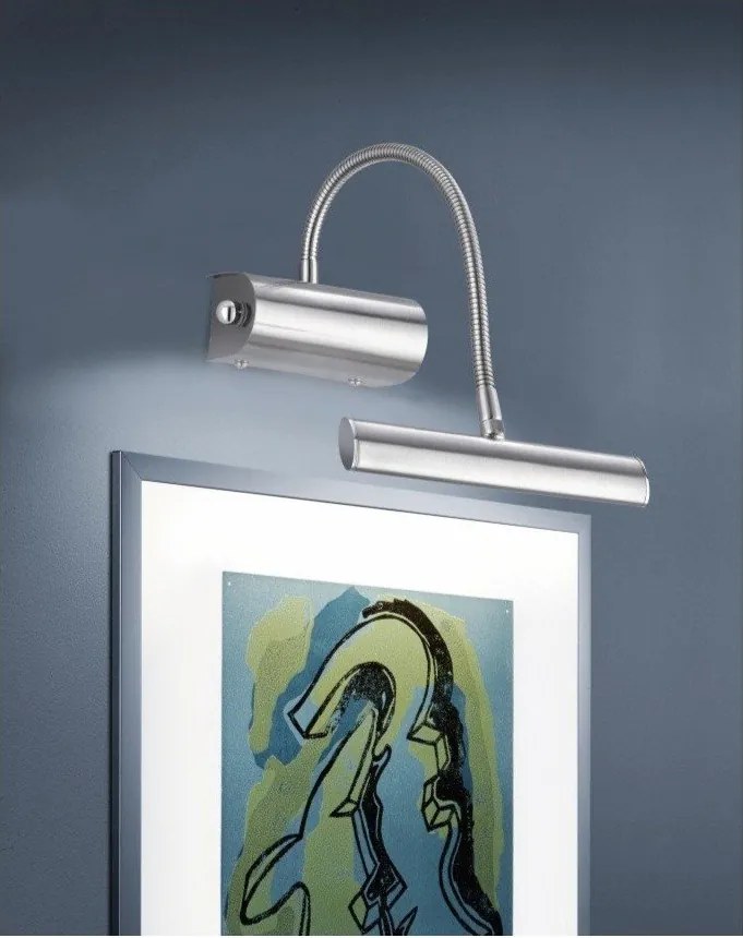 Aplică de perete argintie LED cu structură flexibilă/cu intensitate reglabilă Curtis – Trio