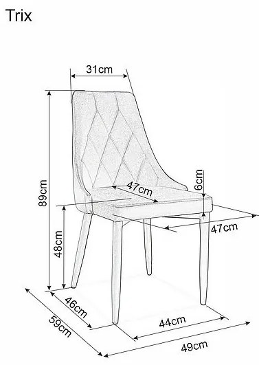 Scaun de masa Culoare Gri / Stejar, TRIX