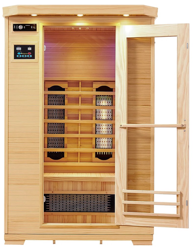 Infračervená sauna/ tepelná kabína Oslo s triplexným vykurovacím systémom a drevom Hemlock