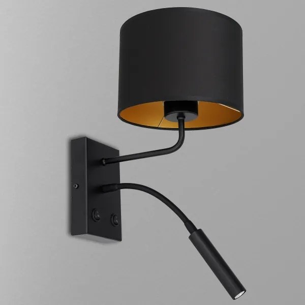 Lampă de perete ARDEN 1xE27/60W/230V + 1xG9/8W negru/auriu