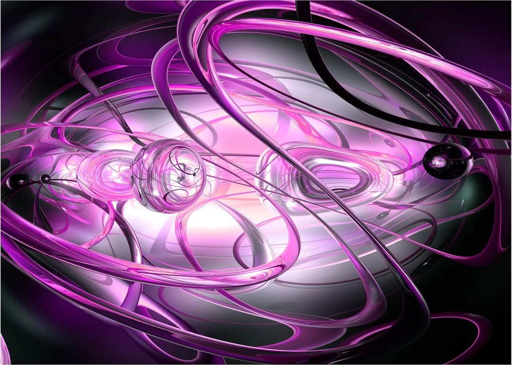 Tablou pe sticlă cu abstracție frumoasă în violet (70x50 cm)