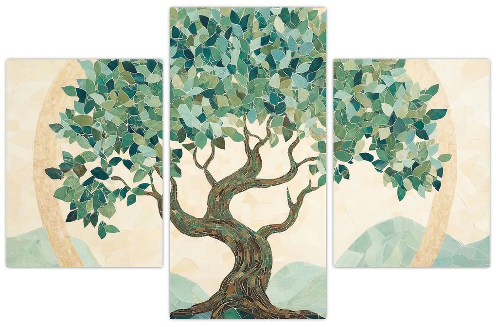 Tablou – Mozaic elegant cu arbore (90x60 cm)