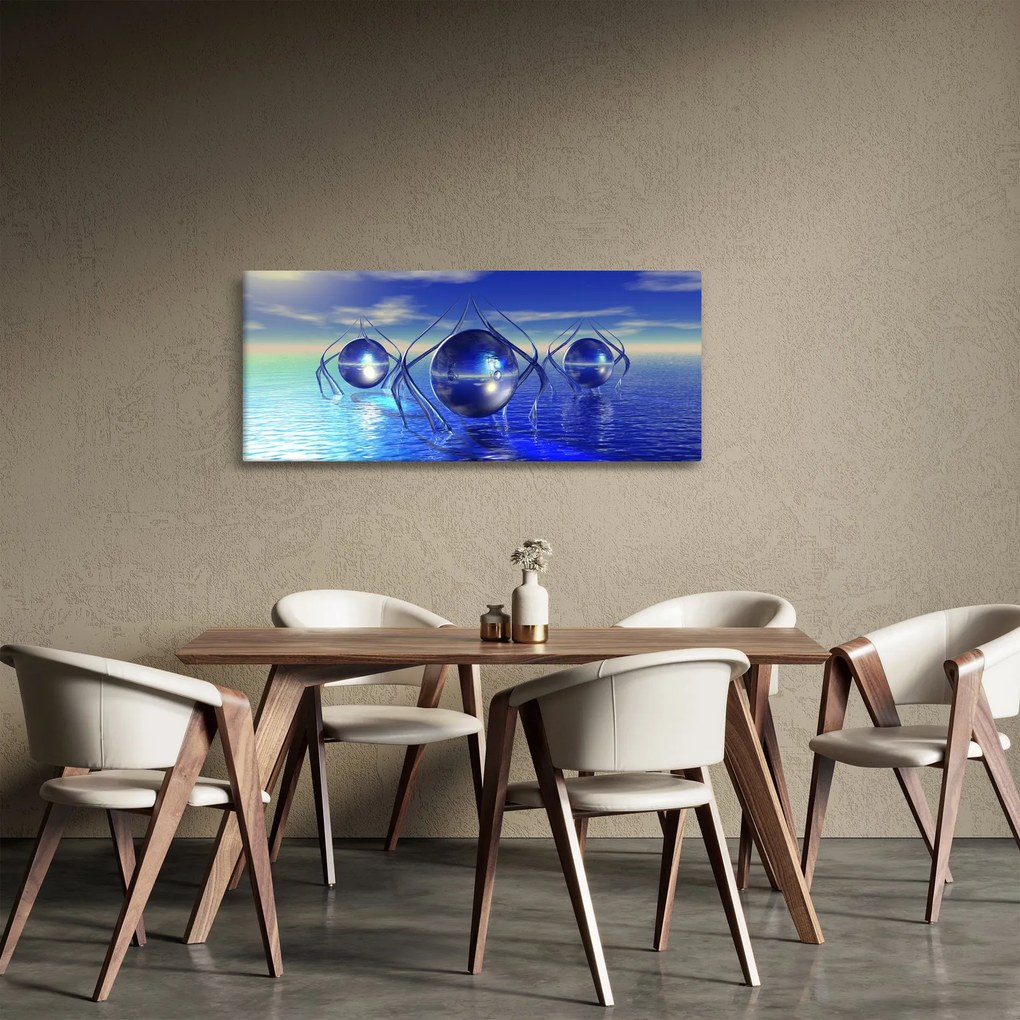Tablou cu abstracție - apa (120x50 cm)