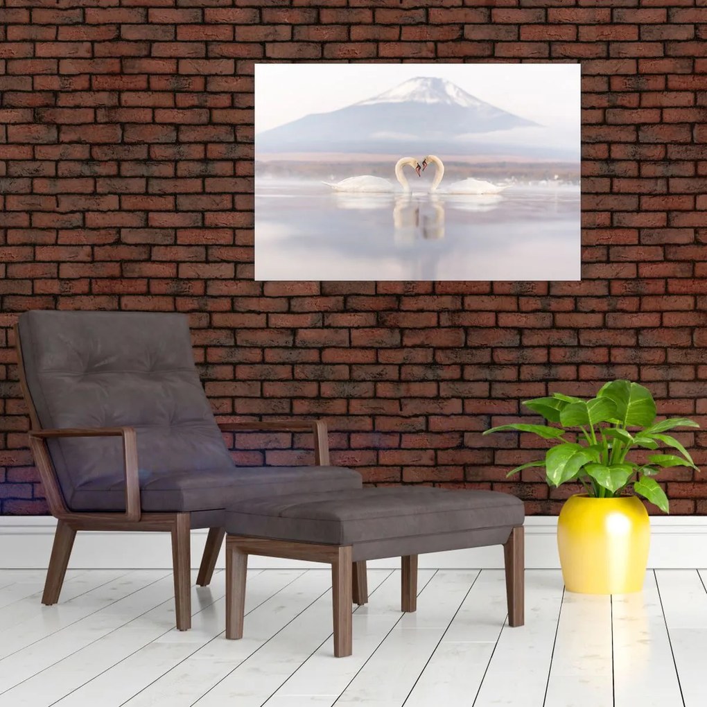 Tablou - Lebede îndrăgostite (90x60 cm)