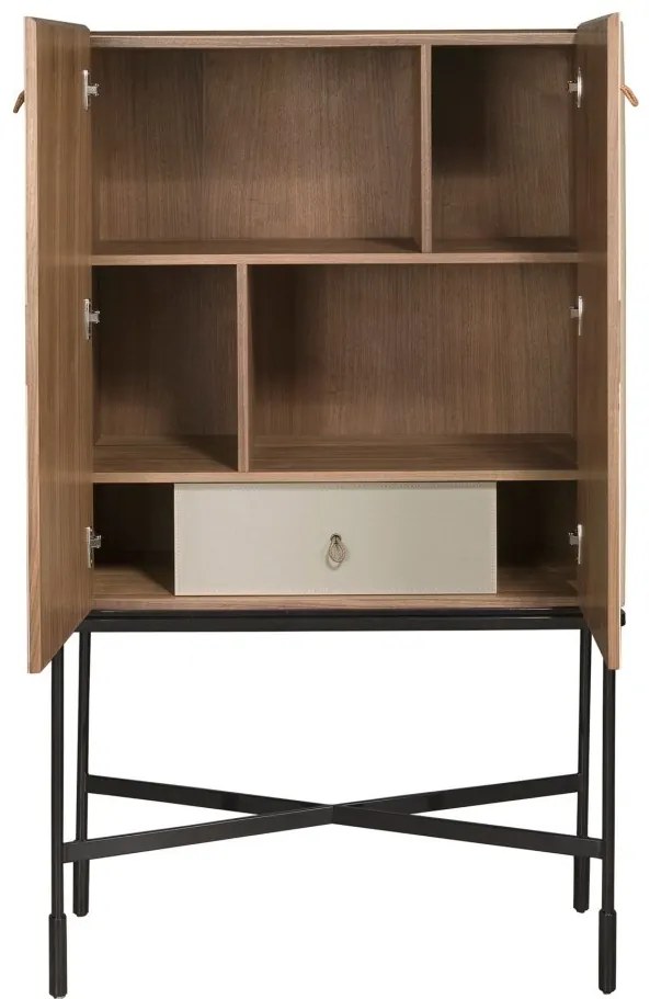 Bufet, Bar design LUX furnir de nuc si piele High sideboard