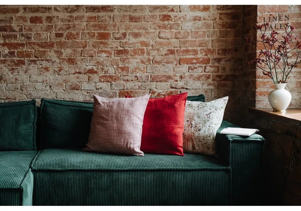 Față de pernă din in cu model de Crăciun 40x40 cm – Linen Tales