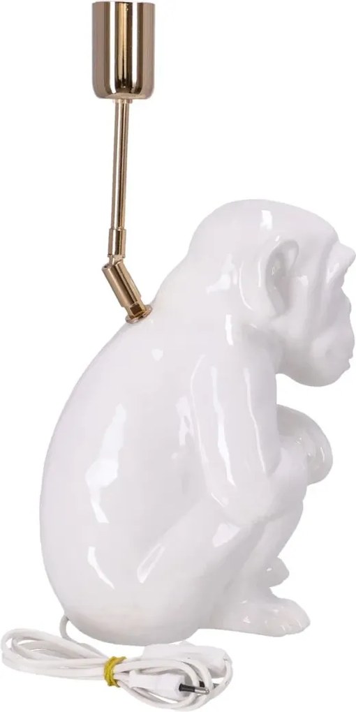 Lampa ceramica Maimuta Alba h 35 cm