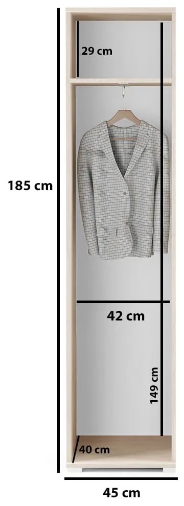 Set mobilier hol, 185x145x40 cm, panouri tapitate, agatatori incluse, pantofar si dulap, stofa maro deschis alb, Bortis Impex