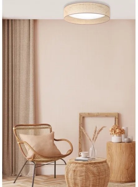 Plafonieră LED Duolla ROLLER LED/24W/230V d. 45 cm ratan