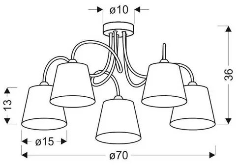Lustră pe tijă LUK 5xE14/40W/230V