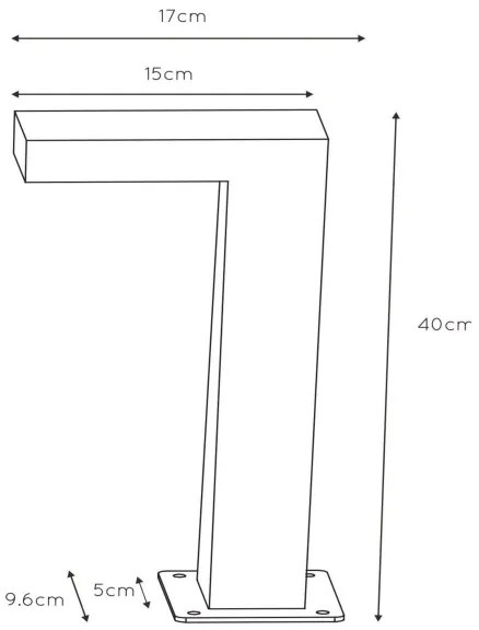 Lucide 28851/40/30 - LED lampa exterior TEXAS LED/8W/230V negru IP54 40 cm