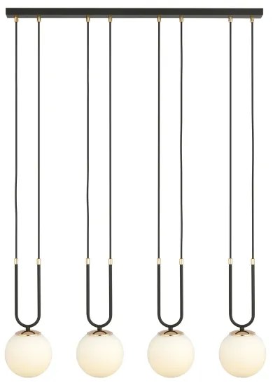 Lustră pe cablu GLAM 4xE14/10W/230V negru