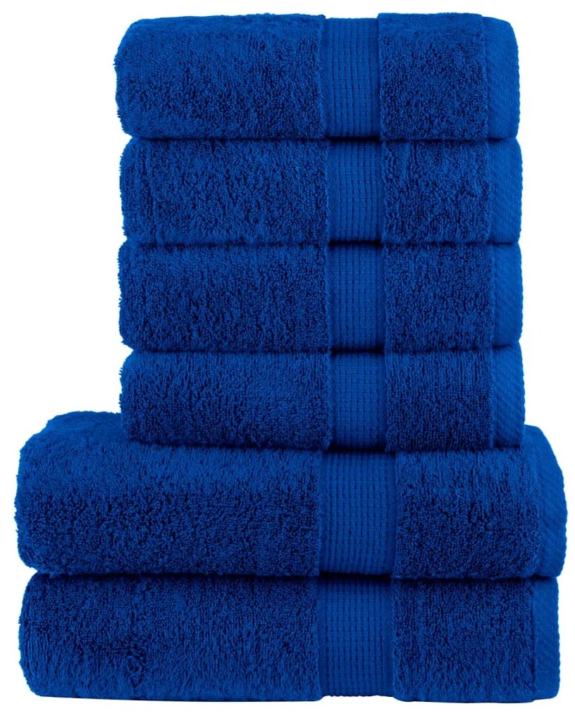 vidaXL Set de prosoape premium SOLUND, 6 piese, albastru, 600 g/m²