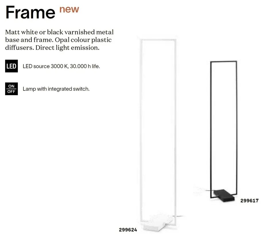 Lampadar/Lampa de podea LED design modern minimalist Frame pt alb