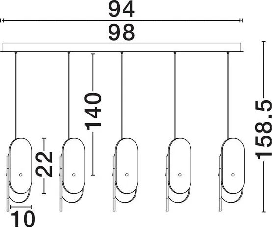 Lustra LED suspendata liniara design decorativ LUCIEN 3000K