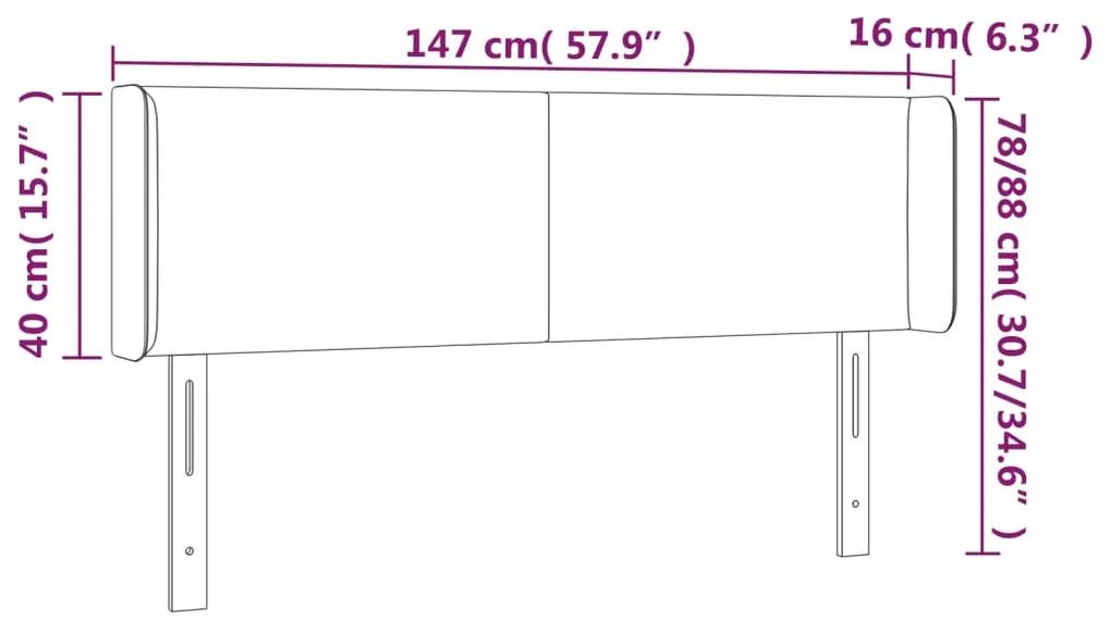 Tablie pat cu aripioare cappuccino 147x16x78 88cm piele eco 1, Cappuccino, 147 x 16 x 78 88 cm