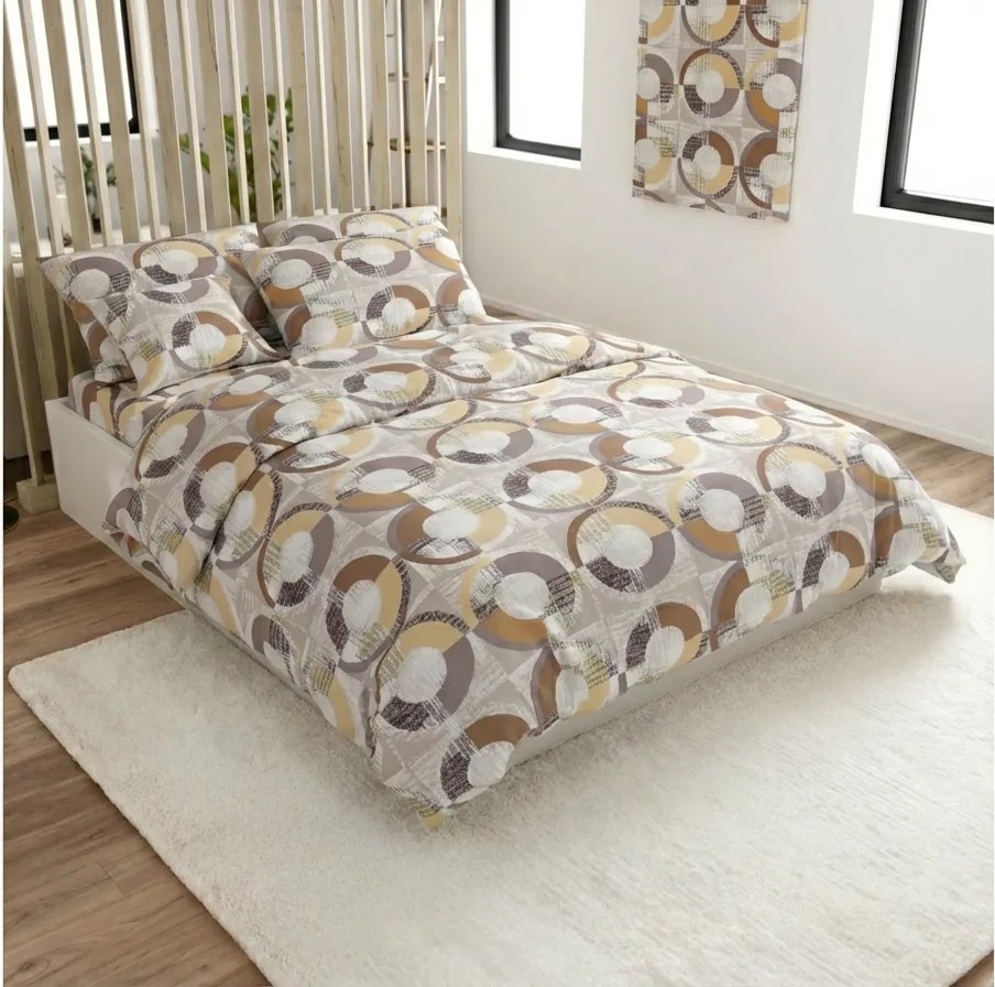 Lenjerie de pat din microfibra CIRELLO maro-gri Dimensiune lenjerie de pat: 2 buc 70 x 90 cm | 200 x 220 cm