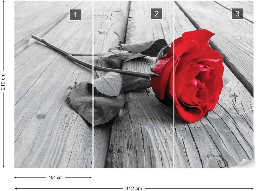 Fototapet GLIX - Red Rose  + adeziv GRATUIT Tapet nețesute  - 312x219 cm