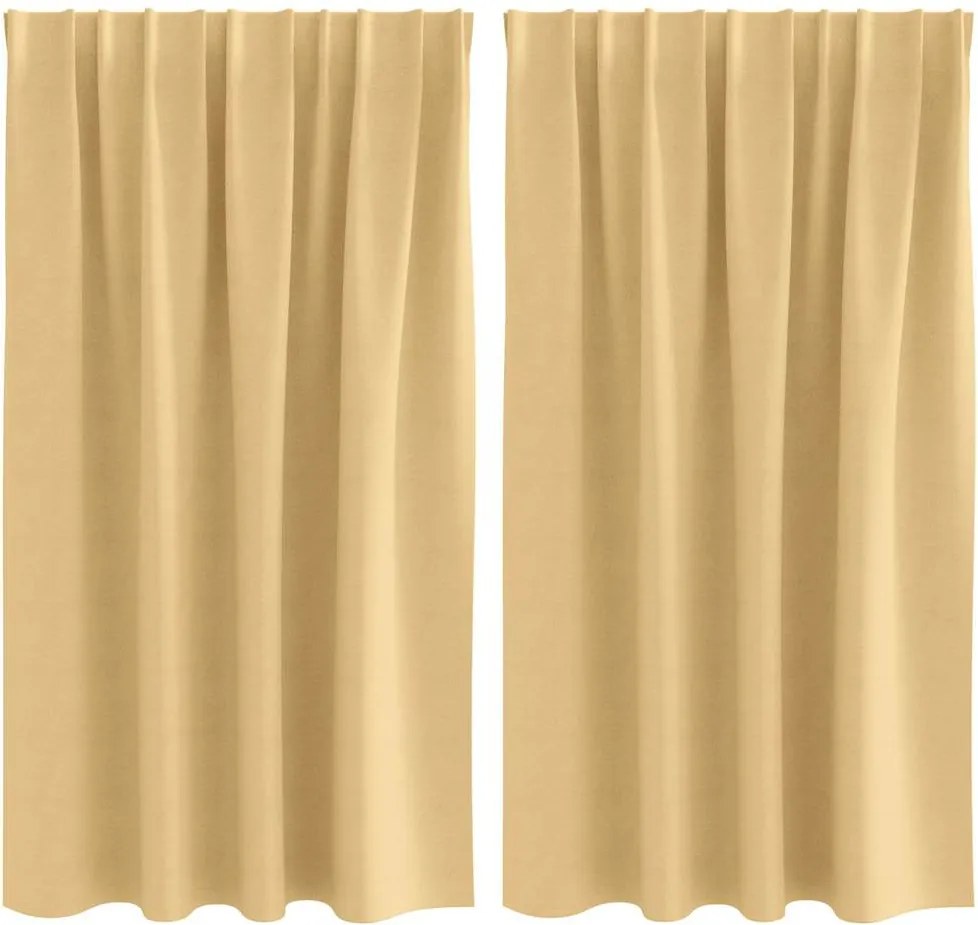 vidaXL Perdele Opaque cu Inel 2 pcs Bej 140 x 140 cm Poliester