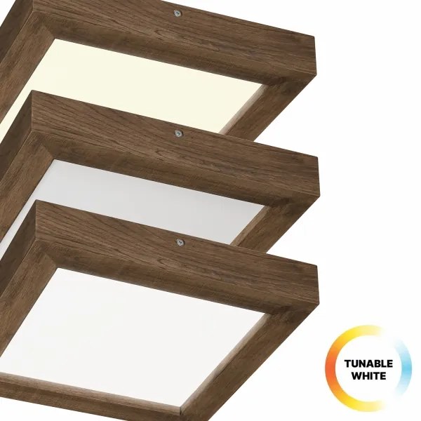 Plafonieră LED dimabilă Brilagi WOODY FRAME LED/24W/230V stejar 30x30 cm IP44 + telecomandă