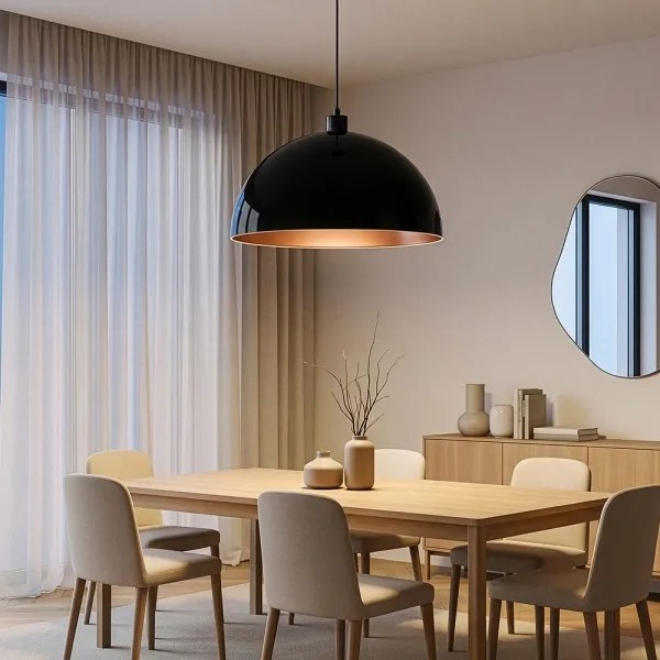 Brilagi - Candelabru LED suspendat pe cablu METALO 1xE27/40W/230V Ø 60 cm negru/cupru