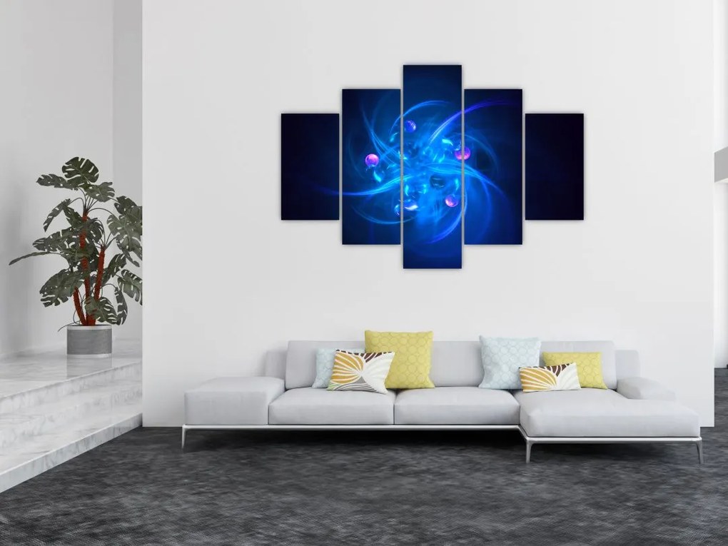 Tabloul modern cu abstracțiune albastră (150x105 cm)