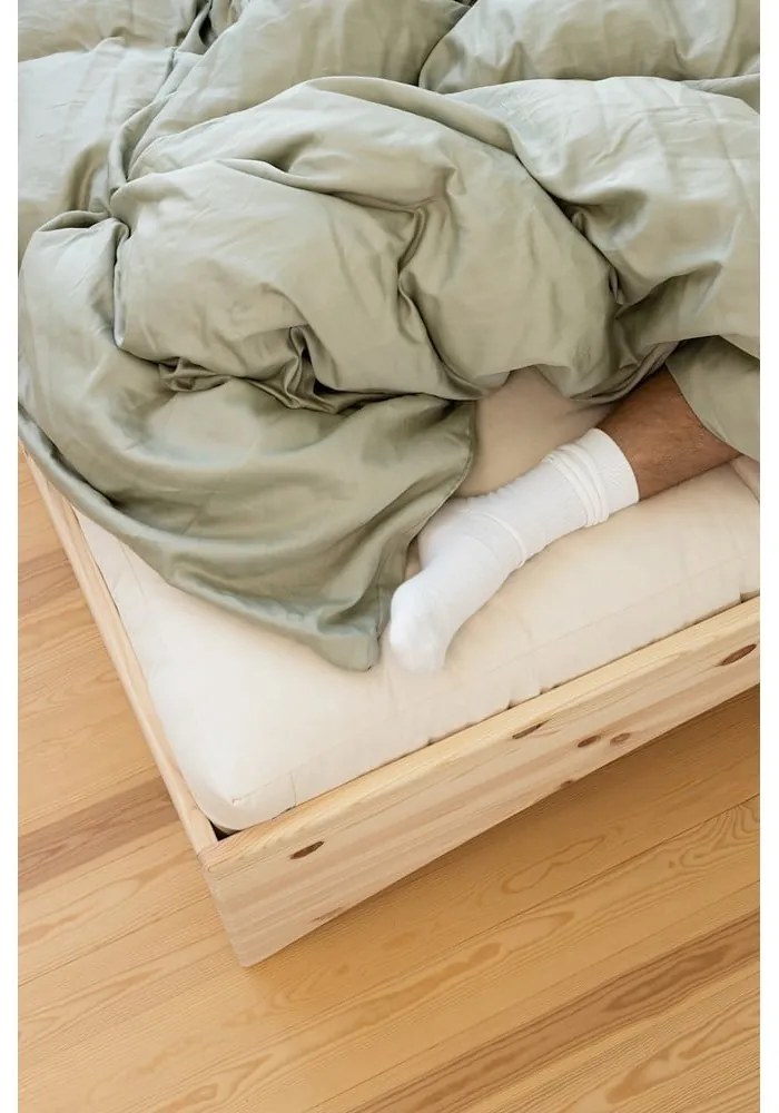 Pat matrimonial în culoare naturală din lemn de pin fără tăblie 140x200 cm Orbit – Karup Design