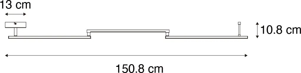 Plafoniera neagră 150,8 cm inclusiv LED reglabilă cu 3 trepte de luminozitate - Annuschka