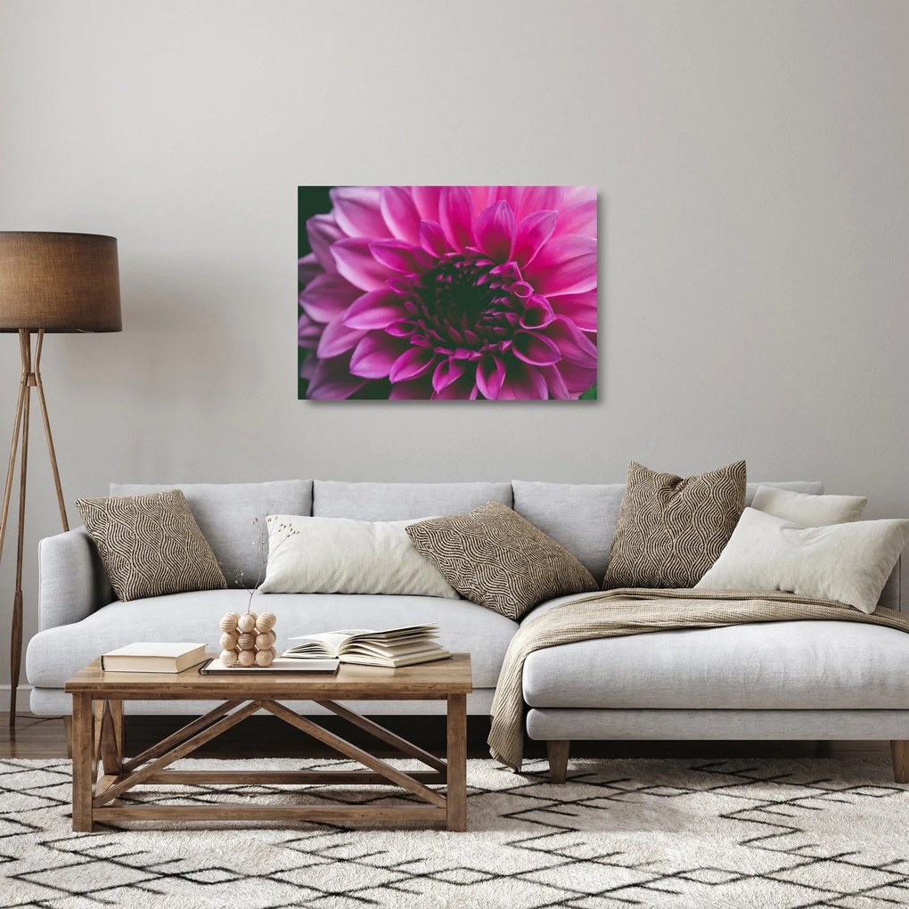 Tablou pe sticlă cu floarea roz (70x50 cm)