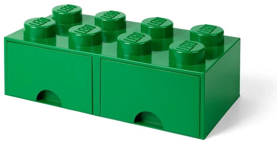Cutie depozitare cu 2 compartimente LEGO®, verde