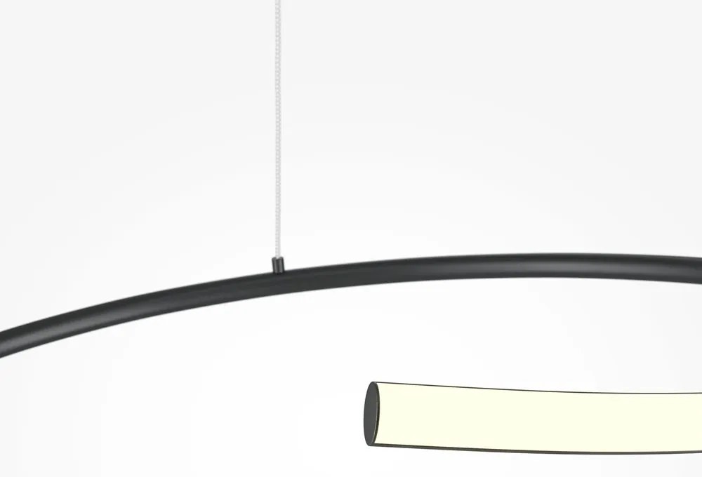 Lustra LED suspendata design circular Curve negru